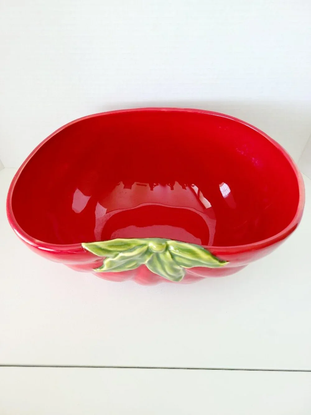 Pottery Barn Serving Bowl GARDEN CRUDITE Large Red Tomato Salad Pasta RARE